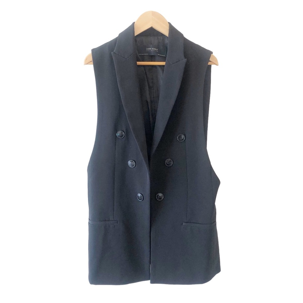 Zara Basic Women's Open Front Tuxedo Vest XS